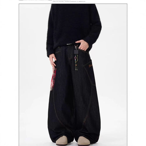 Men's Retro Wide Leg Denim Pants