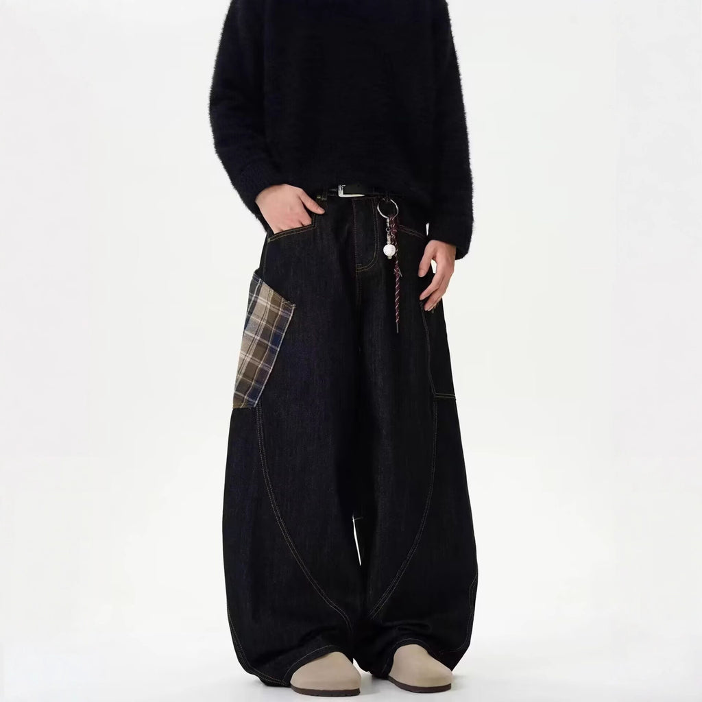 Men's Retro Wide Leg Denim Pants