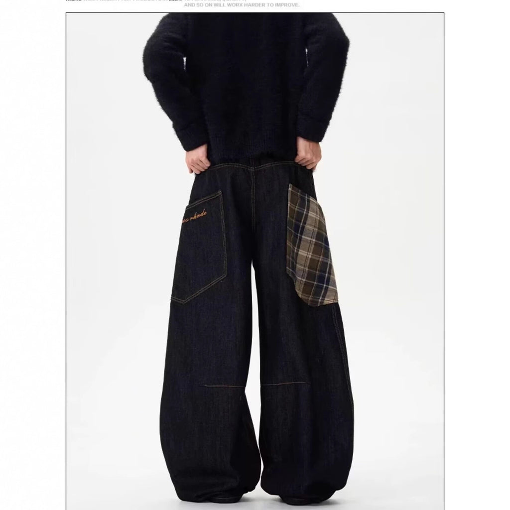 Men's Retro Wide Leg Denim Pants